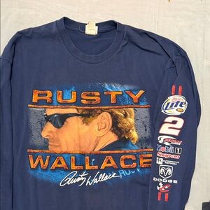 Chase Authentics Navy Blue Rusty Wallace Long Sleeve Tee
